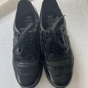 Mephisto Patent Leather‎ Shoes Women Size 7 Air Jet Comfort Lace up Black